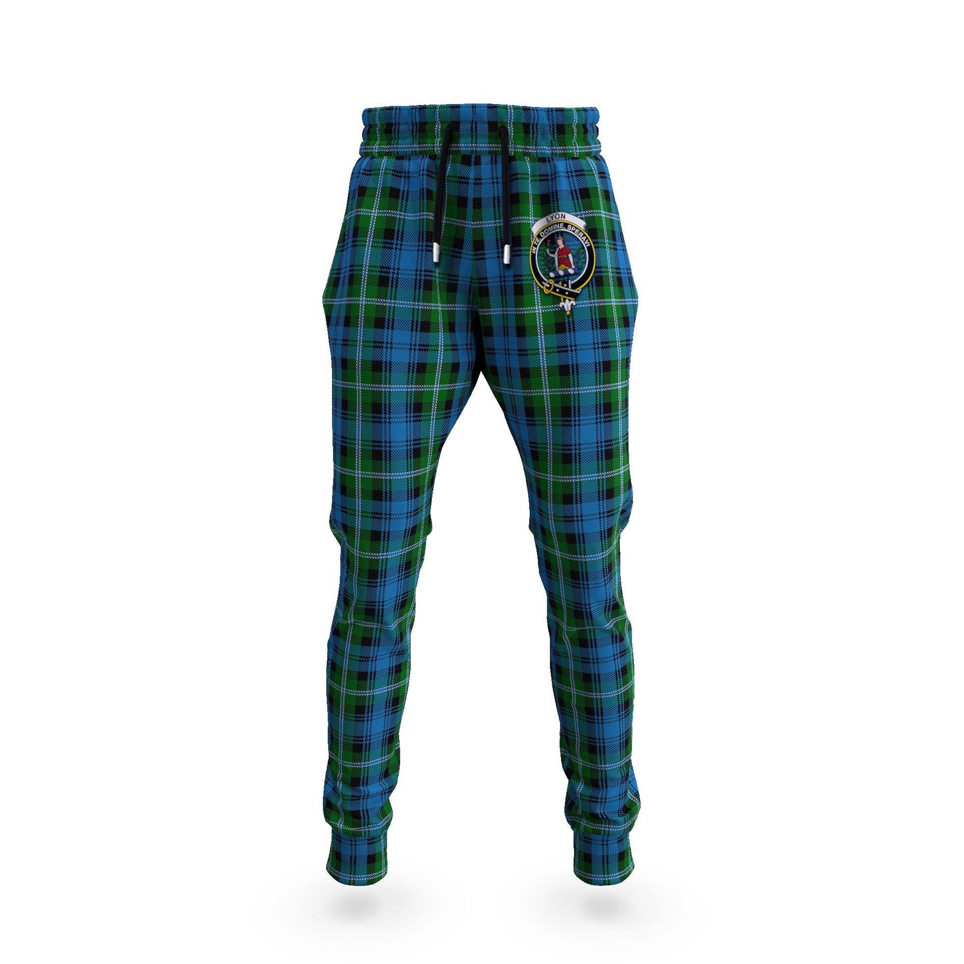 Lyon Tartan Joggers Pants with Family Crest 5XL - Tartan Vibes Clothing