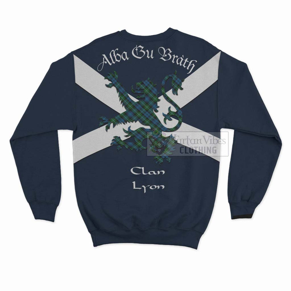 Lyon Tartan Lion Rampant Sweatshirt Proudly Display Your Heritage with Alba Gu Brath and Clan Name - Tartan Vibes Clothing