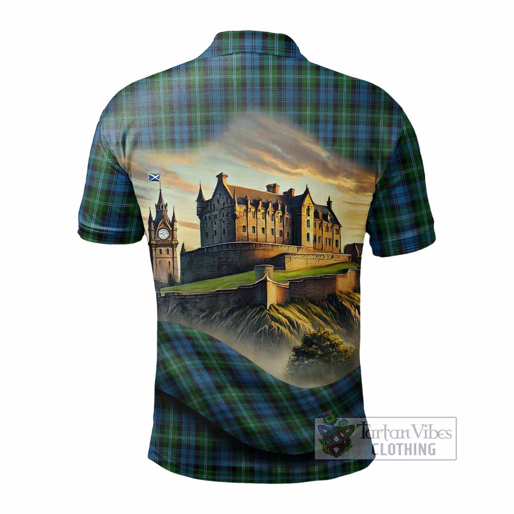 Lyon Tartan Family Crest Polo Shirt with Scottish Ancient Castle Style - Tartan Vibes Clothing
