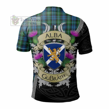 Lyon Tartan Family Crest Polo Shirt Lion Rampant Royal Thistle Shield Celtic Inspired - Tartan Vibes Clothing