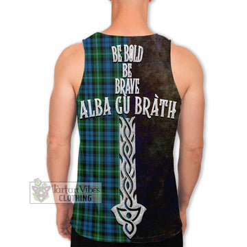 Lyon Tartan Family Crest Men's Tank Top Alba Gu Brath Be Brave Lion Ancient Style - Tartan Vibes Clothing