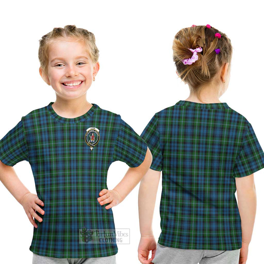 Lyon Tartan Kid T-Shirt with Family Crest - Tartan Vibes Clothing