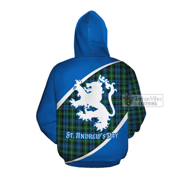Lyon Family Crest Tartan Cotton Hoodie Celebrate Saint Andrew's Day in Style Pullover Hoodie - Tartan Vibes Clothing