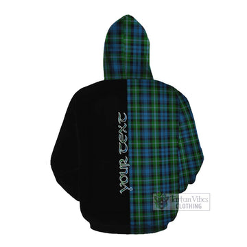 Lyon Tartan Cotton Hoodie with Family Crest and Half Of Me Style Pullover Hoodie - Tartan Vibes Clothing