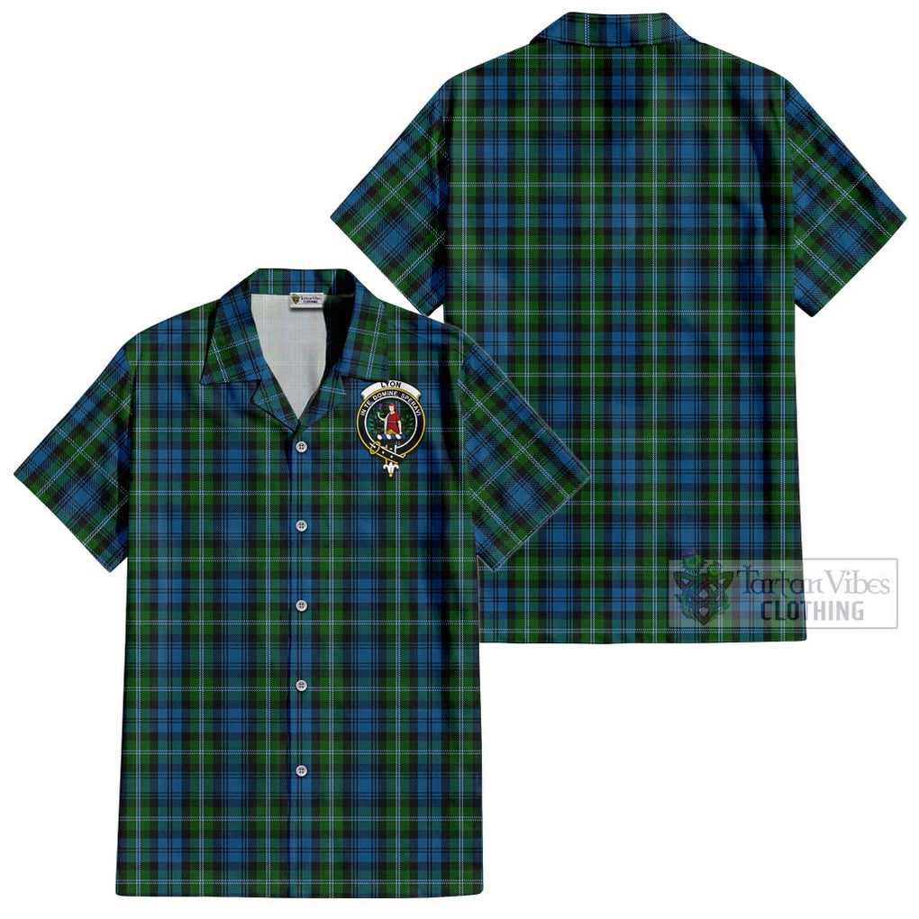 Lyon Tartan Cotton Hawaiian Shirt with Family Crest - Tartan Vibes Clothing