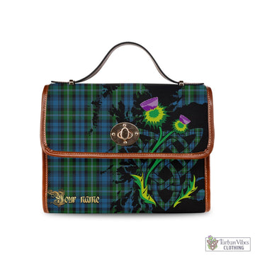 Tartan Vibes Clothing Lyon Tartan Waterproof Canvas Bag with Scotland Map and Thistle Celtic Accents