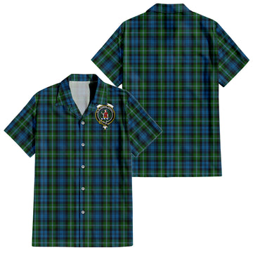 Lyon Tartan Hawaiian Shirt with Family Crest - Tartan Vibes Clothing