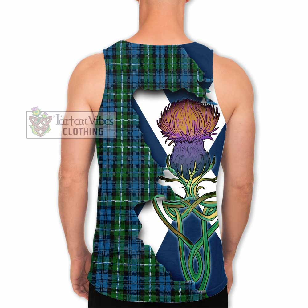 Lyon Tartan Family Crest Men's Tank Top Scottish Thistle Celtic Inspired - Tartan Vibes Clothing