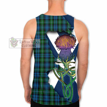 Lyon Tartan Family Crest Men's Tank Top Scottish Thistle Celtic Inspired - Tartan Vibes Clothing