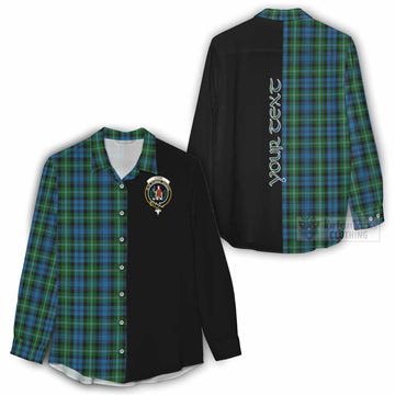Lyon Tartan Women's Casual Shirt with Family Crest and Half Of Me Style - Tartan Vibes Clothing