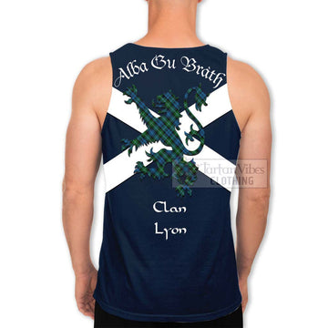 Lyon Tartan Lion Rampant Men's Tank Top Proudly Display Your Heritage with Alba Gu Brath and Clan Name - Tartan Vibes Clothing