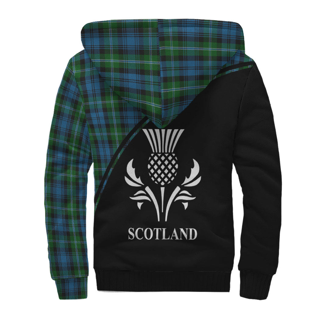 Lyon Tartan Sherpa Hoodie with Family Crest Curve Style - Tartan Vibes Clothing