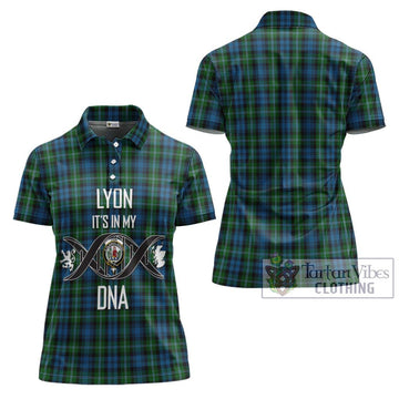 Lyon Tartan Women's Polo Shirt with Family Crest DNA In Me Style - Tartan Vibes Clothing