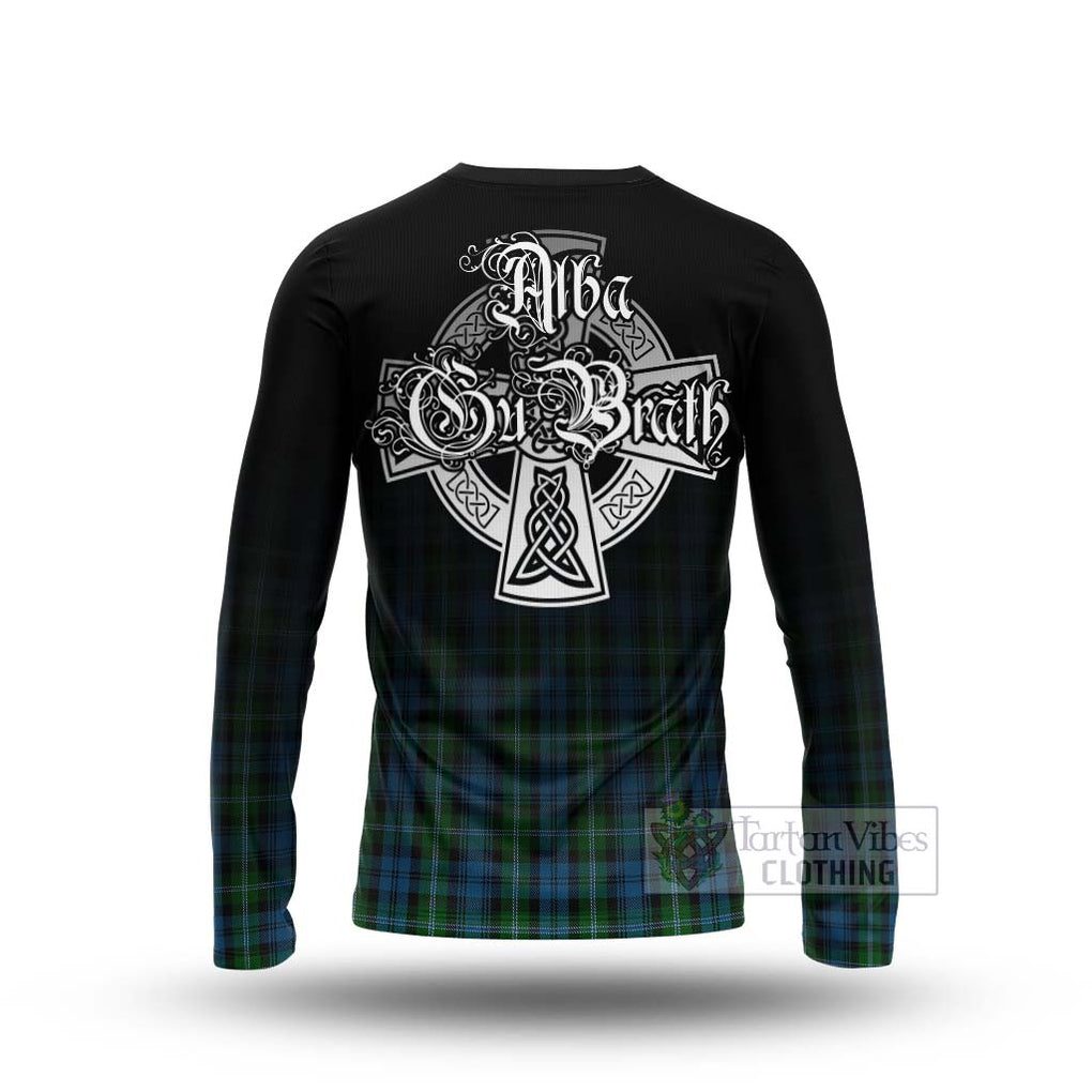 Lyon Tartan Long Sleeve T-Shirt Featuring Alba Gu Brath Family Crest Celtic Inspired - Tartan Vibes Clothing