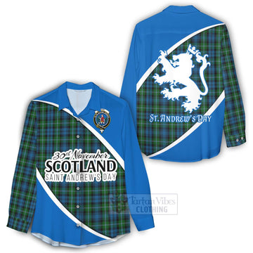 Lyon Family Crest Tartan Women's Casual Shirt Celebrate Saint Andrew's Day in Style - Tartan Vibes Clothing