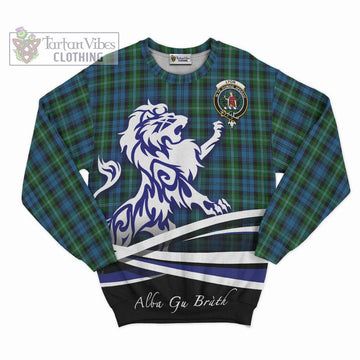 Lyon Tartan Sweatshirt with Alba Gu Brath Regal Lion Emblem - Tartan Vibes Clothing
