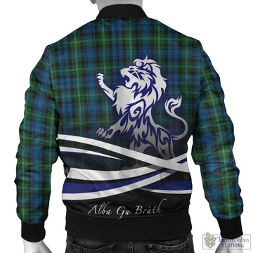 Lyon Tartan Bomber Jacket with Alba Gu Brath Regal Lion Emblem - Tartan Vibes Clothing