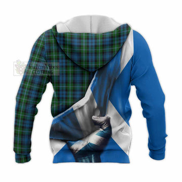 Lyon Tartan Knitted Hoodie with Family Crest Scotland Patriotic Style - Tartan Vibes Clothing
