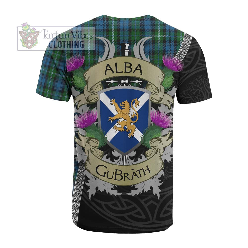 Tartan Vibes Clothing Lyon Tartan Family Crest Cotton T-shirt Lion Rampant Royal Thistle Shield Celtic Inspired