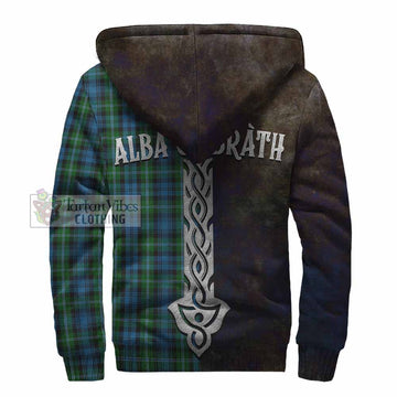 Tartan Vibes Clothing Lyon Tartan Family Crest Sherpa Hoodie Alba Gu Brath Be Brave Lion Ancient Style