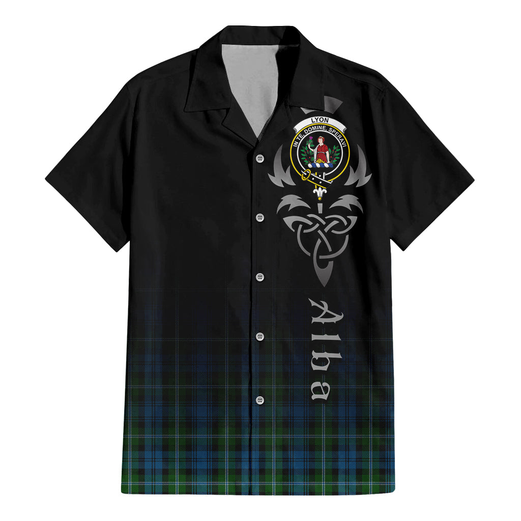 Lyon Tartan Hawaiian Shirt Shirt Featuring Alba Gu Brath Family Crest Celtic Inspired - Tartan Vibes Clothing