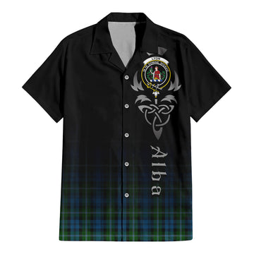 Lyon Tartan Hawaiian Shirt Shirt Featuring Alba Gu Brath Family Crest Celtic Inspired - Tartan Vibes Clothing