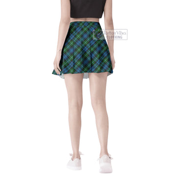 Lyon Tartan Women's Plated Mini Skirt Cross Style - Tartan Vibes Clothing
