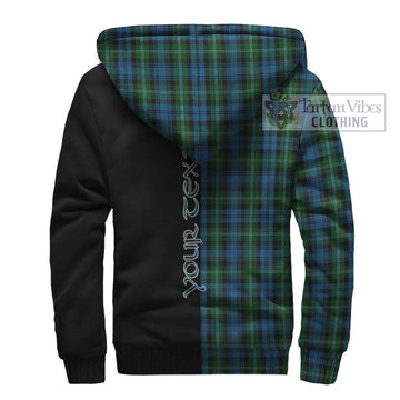 Lyon Tartan Sherpa Hoodie with Family Crest and Half Of Me Style - Tartan Vibes Clothing