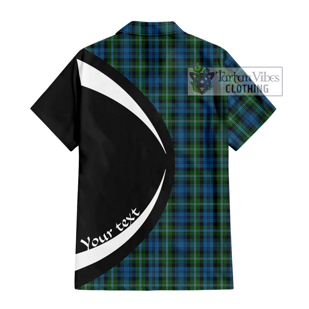Lyon Tartan Hawaiian Shirt with Family Crest Circle Style - Tartan Vibes Clothing