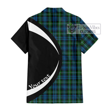 Lyon Tartan Hawaiian Shirt with Family Crest Circle Style - Tartan Vibes Clothing