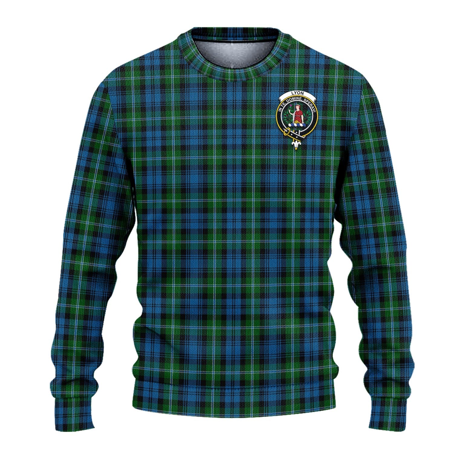 Lyon Tartan Ugly Sweater with Family Crest - Tartan Vibes Clothing
