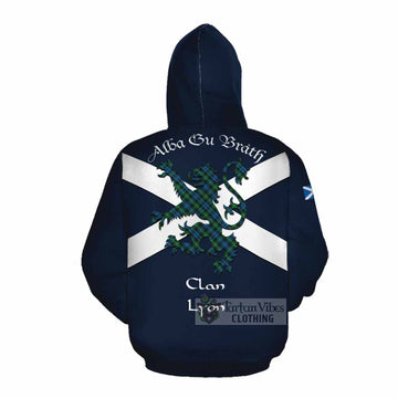 Lyon Tartan Lion Rampant Cotton Hoodie Proudly Display Your Heritage with Alba Gu Brath and Clan Name Pullover Hoodie - Tartan Vibes Clothing
