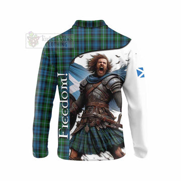 Tartan Vibes Clothing Lyon Crest Tartan Long Sleeve Polo Shirt Inspired by the Freedom of Scottish Warrior