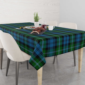 Lyon Tartan Tablecloth with Family Crest M 39.4"x59"(100x150cm) - Tartan Vibes Clothing