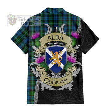 Lyon Tartan Family Crest Hawaiian Shirt Lion Rampant Royal Thistle Shield Celtic Inspired - Tartan Vibes Clothing