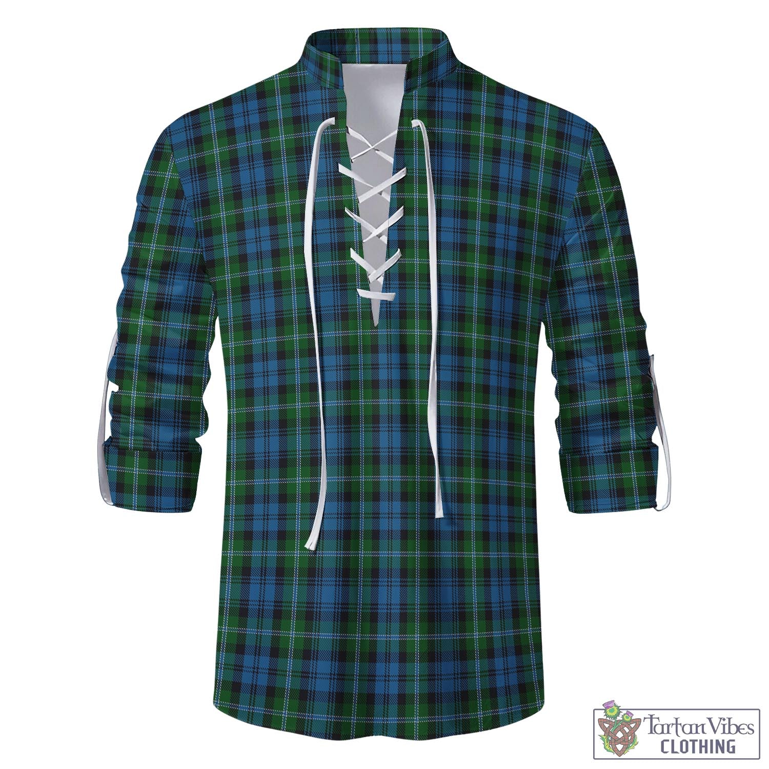 Lyon Tartan Men's Scottish Traditional Jacobite Ghillie Kilt Shirt - Tartan Vibes Clothing