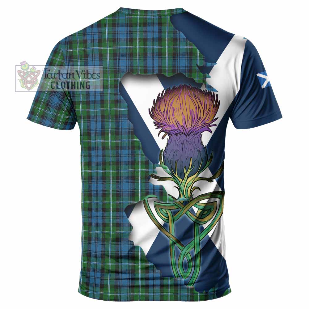 Tartan Vibes Clothing Lyon Tartan Family Crest T-Shirt Scottish Thistle Celtic Inspired