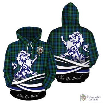 Lyon Tartan Hoodie with Alba Gu Brath Regal Lion Emblem - Tartan Vibes Clothing