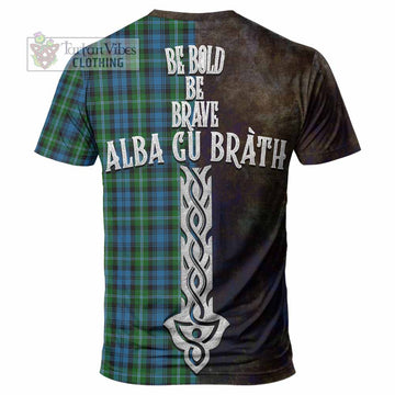 Lyon Tartan Family Crest T-Shirt Alba Gu Brath Be Brave Lion Ancient Style
