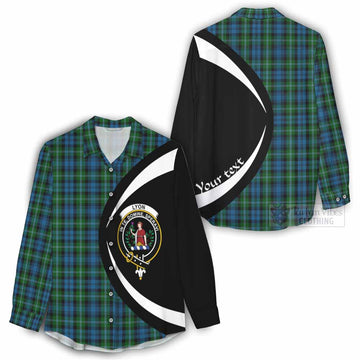 Lyon Tartan Women's Casual Shirt with Family Crest Circle Style - Tartan Vibes Clothing