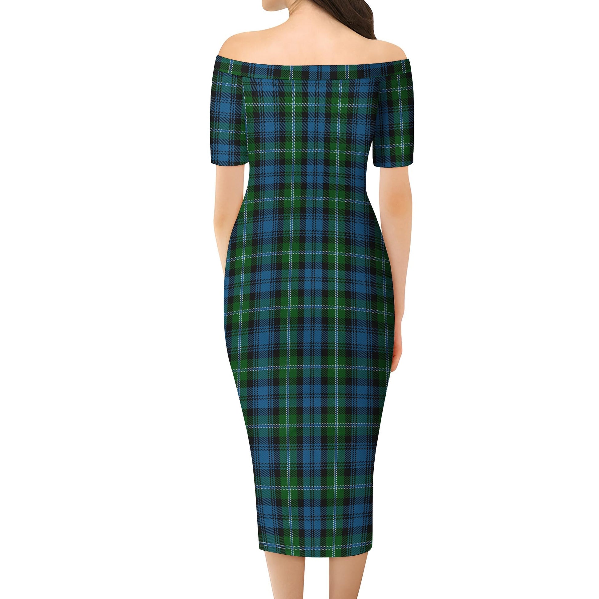 Lyon Tartan Off Shoulder Lady Dress - Tartan Vibes Clothing