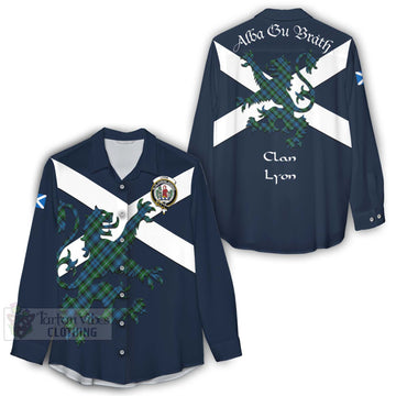 Lyon Tartan Lion Rampant Women's Casual Shirt Proudly Display Your Heritage with Alba Gu Brath and Clan Name - Tartan Vibes Clothing