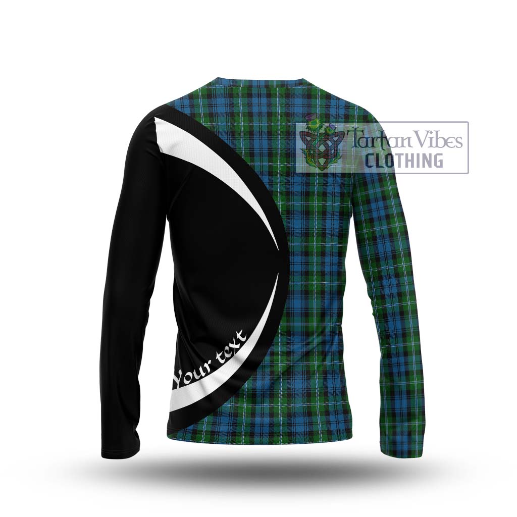 Lyon Tartan Long Sleeve T-Shirt with Family Crest Circle Style - Tartan Vibes Clothing