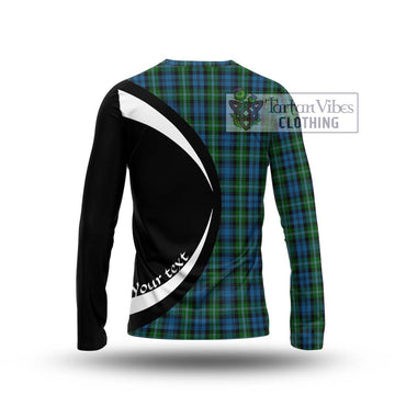 Lyon Tartan Long Sleeve T-Shirt with Family Crest Circle Style - Tartan Vibes Clothing