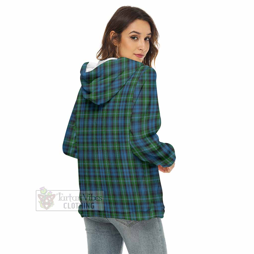 Lyon Tartan Women's Borg Fleece Hoodie with Half Zip - Tartan Vibes Clothing