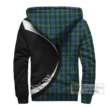 Lyon Tartan Sherpa Hoodie with Family Crest Circle Style - Tartan Vibes Clothing