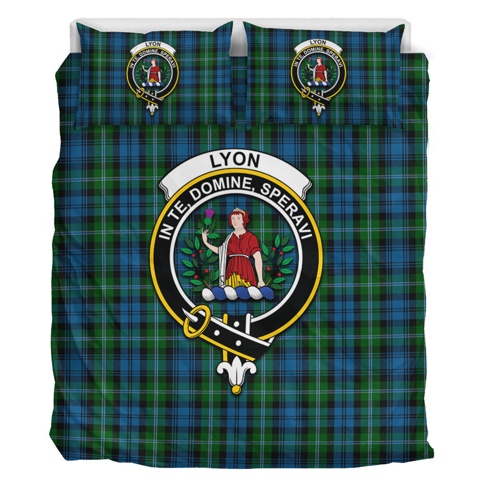 Lyon Tartan Bedding Set with Family Crest - Tartan Vibes Clothing