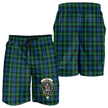 Lyon Tartan Mens Shorts with Family Crest - Tartan Vibes Clothing