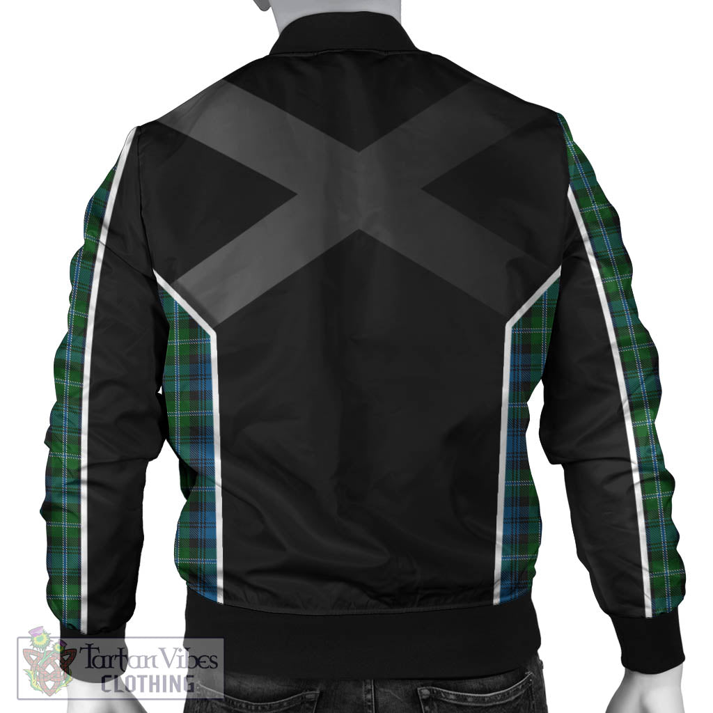 Lyon Tartan Bomber Jacket with Family Crest and Scottish Thistle Vibes Sport Style - Tartan Vibes Clothing