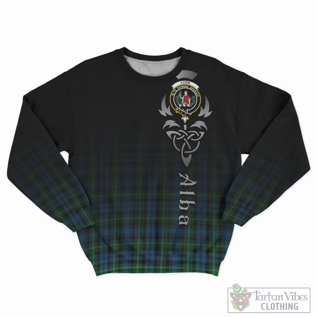 Lyon Tartan Sweatshirt Featuring Alba Gu Brath Family Crest Celtic Inspired - Tartan Vibes Clothing